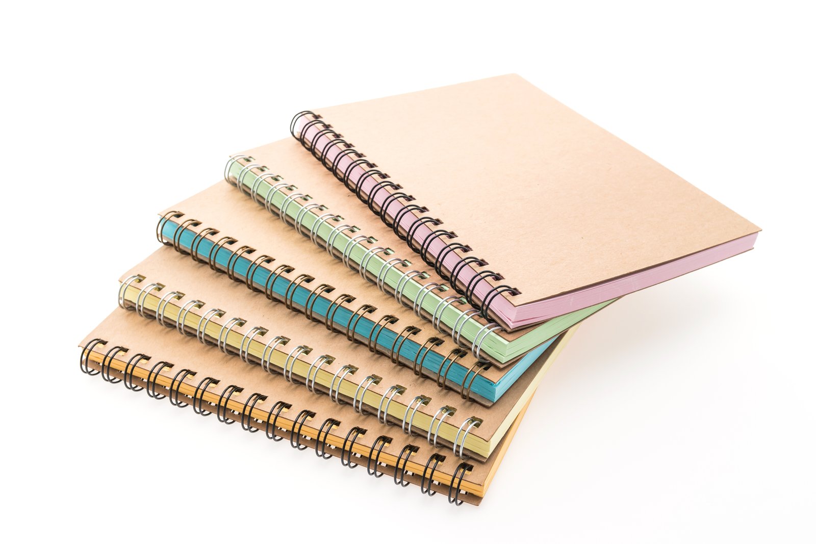 Blank notebook isolated on white background